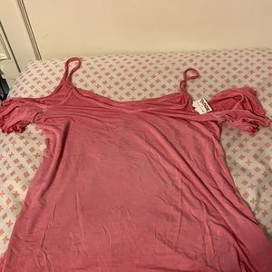 Pink off shoulder tank top